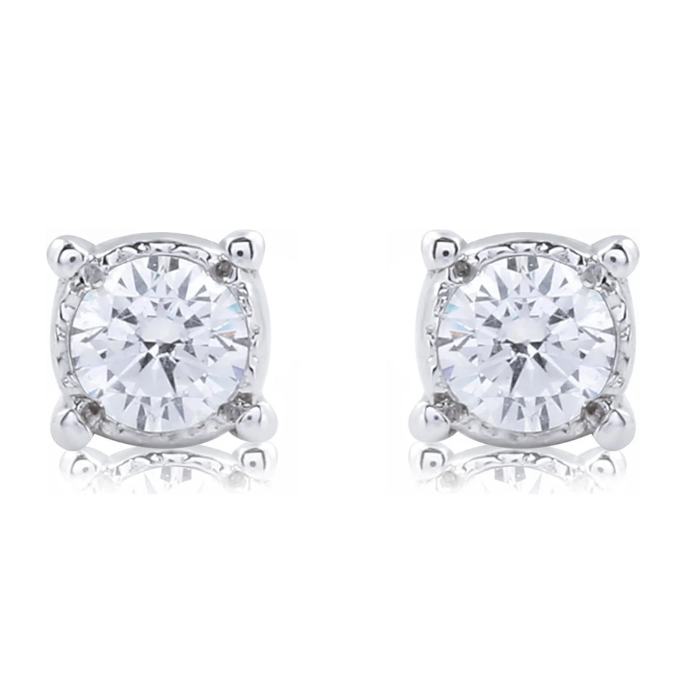 Elegant White Gold Stud Earrings